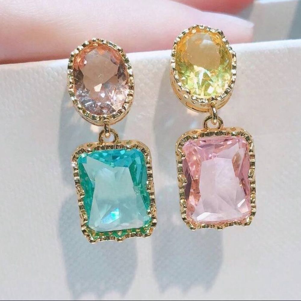 Pastel color drop earrings A1726